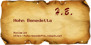 Hohn Benedetta névjegykártya